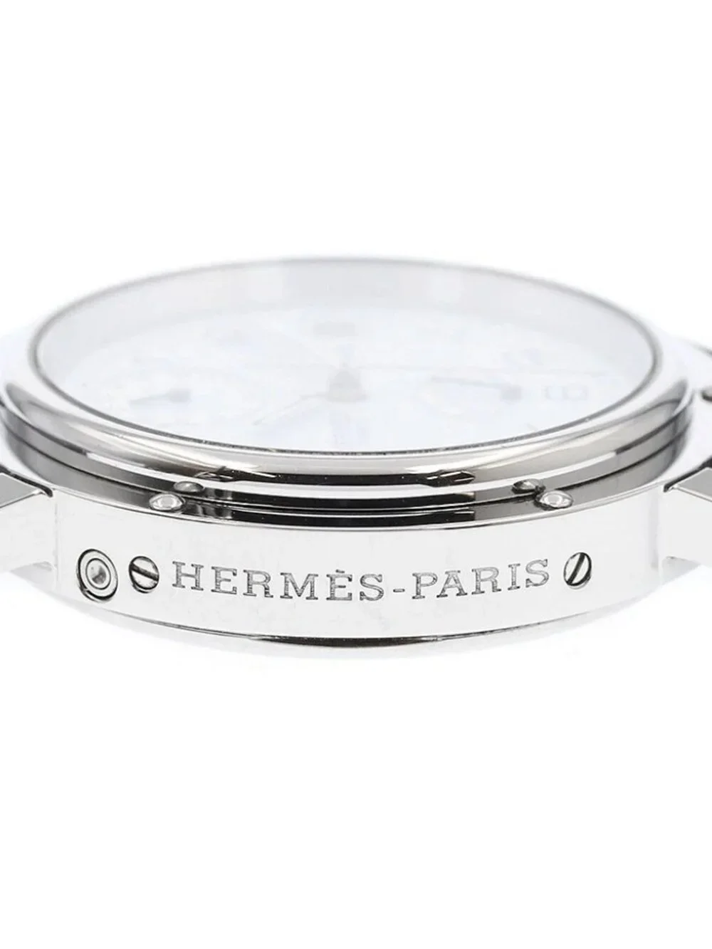 HERMES Clipper CL5.710 Power reserve GMT white Dial Automatic Men's Watch_967628